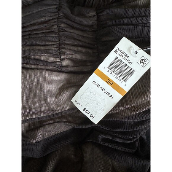 B Darlin Women's Juniors Sleeveless Ruched Bodycon Dress Black Nude size 3/4 - Picture 8 of 8